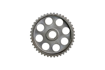Scratched big car gear/ Scratched big car gear on an isolated white background