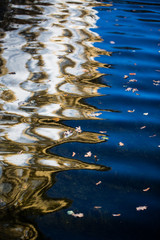 Spiegelung abstrakt, Wasser, blau