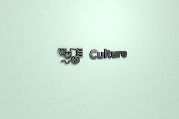 Illustration of Culture with dark text on light green background