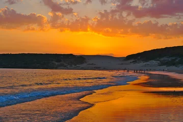 Printed roller blinds Bolonia beach, Tarifa, Spain Sunset over the gereat dune of Bolonia