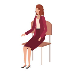businesswoman sitting in chair avatar character