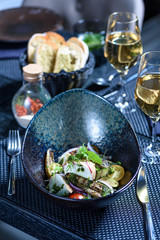 Eggplant salad with mozarella