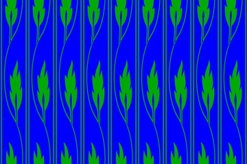 Texture from curly stalks with green leafs on the dark blue background