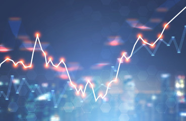 Graph over night city background