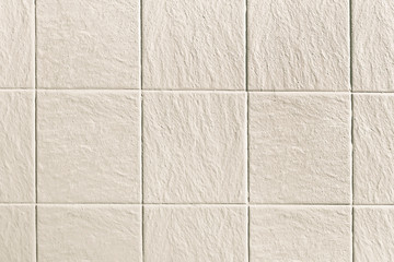 Fototapeta premium Old white mosaic wall background texture