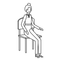 businesswoman sitting in chair avatar character