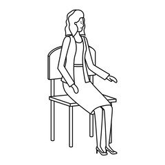businesswoman sitting in chair avatar character