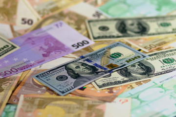 euro banknotes background