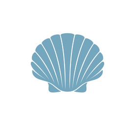 Scallop logo.  Isolated scallop on white background