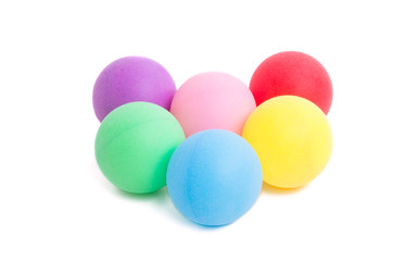 colored balls ping pong isolated