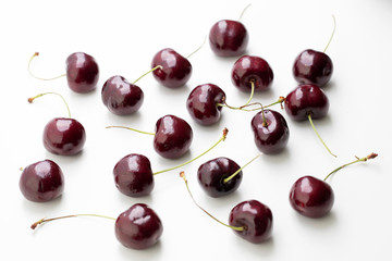 White background fill with cherry fruit