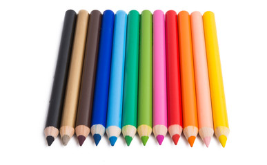 colored pencils isolated