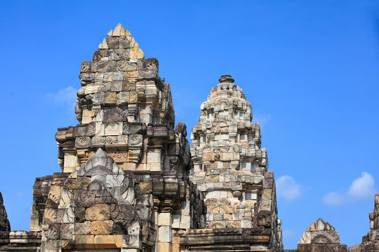 Close up top of Prasat Sadak Kok Thom Built during the Khmer Kingdom locaetd in Sa Kaeo Province ,Thailand