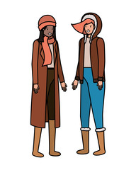 women with winter clothes avatar character