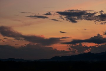 sunset in mountains