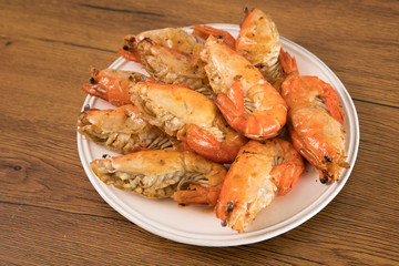 grilled river prawn seafood