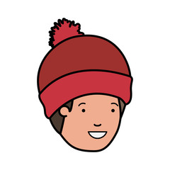 head of man with winter hat avatar character