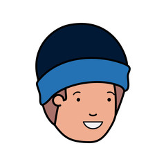 head of man with winter hat avatar character