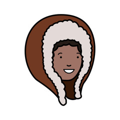 head of woman with winter hat avatar character