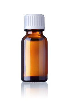 brown medical bottle isolated