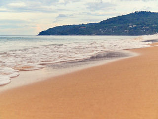 Karon Beach in Phuket Island (Thailand) in cloudy weather