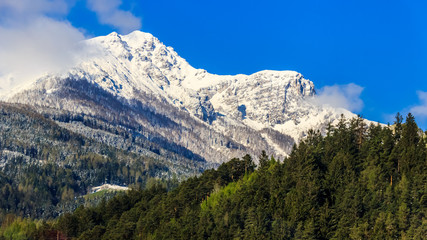Beautiful alpine winter view at the Brenner