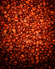 Roasted coffee beans background