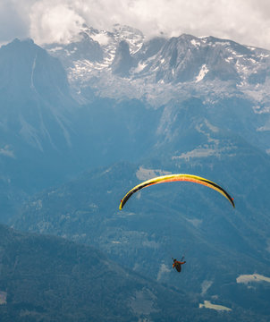 Beautiful alpine view with paraglider at Werfenweng - Salzburg - Austria