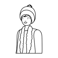 young man with winter clothes avatar character
