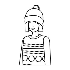 Obraz premium young woman with winter clothes avatar character