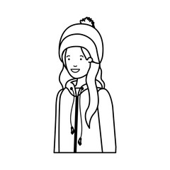 young woman with winter clothes avatar character