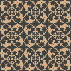 Vector damask seamless retro pattern background botanic garden plant flower kaleidoscope