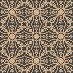 Vector damask seamless retro pattern background curve cross botanic garden plant flower frame vine