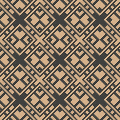 Vector damask seamless retro pattern background geometry check square cross frame kaleidoscope