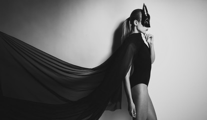 Lady in cat mask, batwoman, dark lady