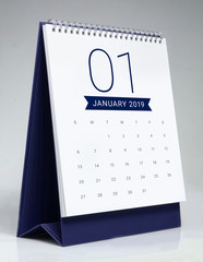 Simple desk calendar 2019 - January