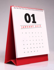 Simple desk calendar 2019 - January