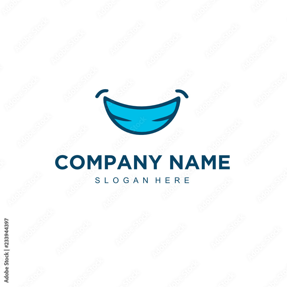 Poster Simple and Minimalist smile Logo Design vector