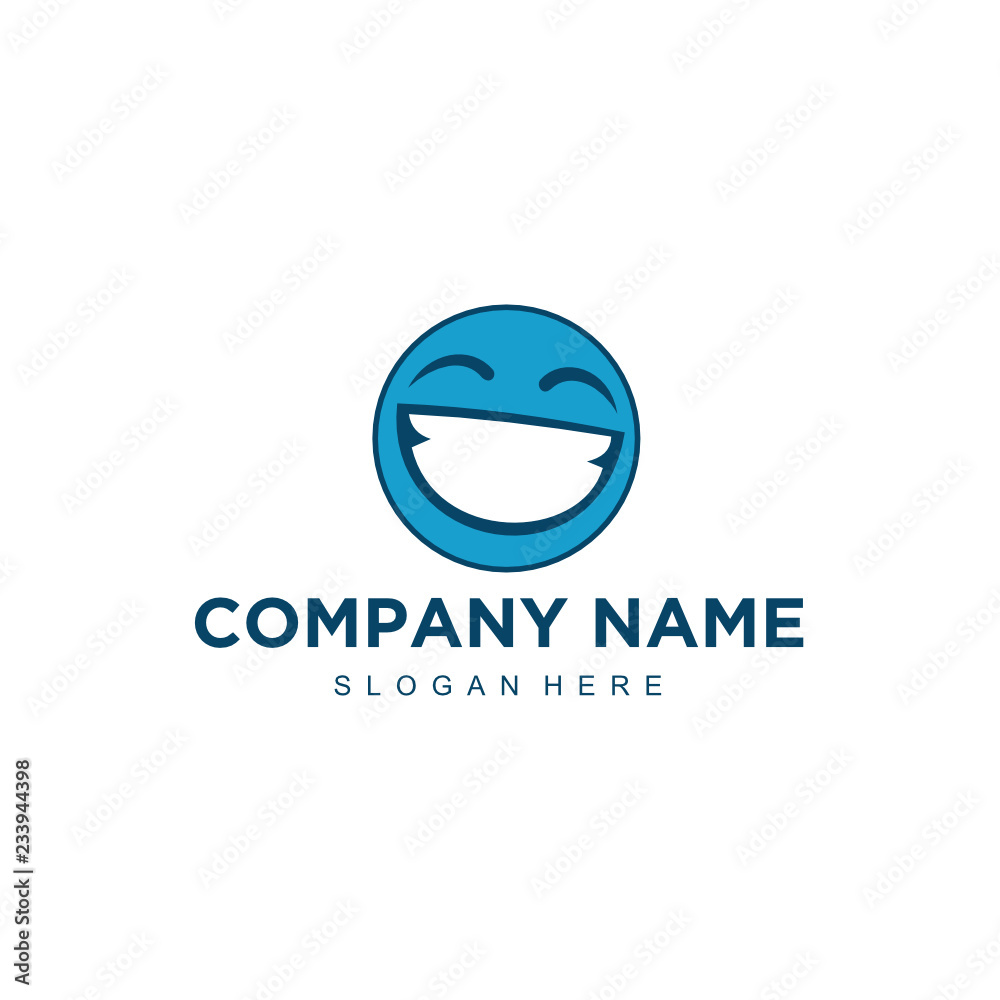 Poster simple and minimalist smile logo design vector