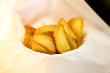 Photo background bright macro beautiful potatoes