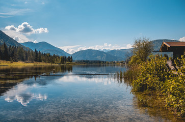Beautiful reflections at the Piller lake - Tyrol - Austria