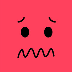 Confused funny emotion emoji face. Simple emoticons pictograms. Vector illustration EPS 10.