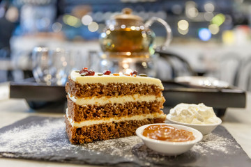 Delicious piece of carrot cake