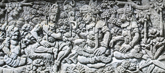 Balinese traditional symbol of hindu religion, Statue at the entrance to the Garuda Wisnu Kencana...