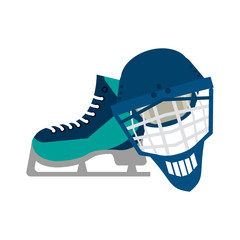 Ice skates and mask equipment