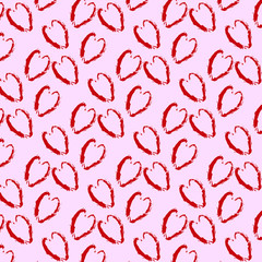 background of red hearts on pink background