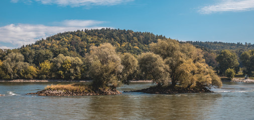 Beautiful reflections at the mouth of the Isar