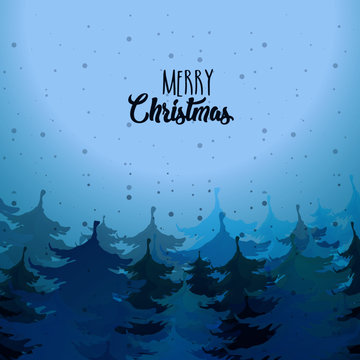 Christmas background Banner Design With Silhouette Christmas Tree. Merry Christmas.