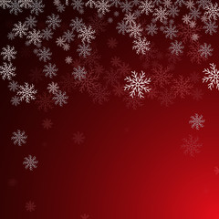 Christmas and New Year background with winter landscape with snowflakes. Merry Christmas 