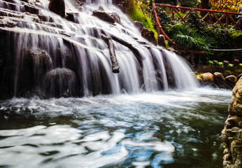 Fototapeta na wymiar Beautiful Water fall in Company garden Mussoorie Uttarakhand India Near Kempty fall